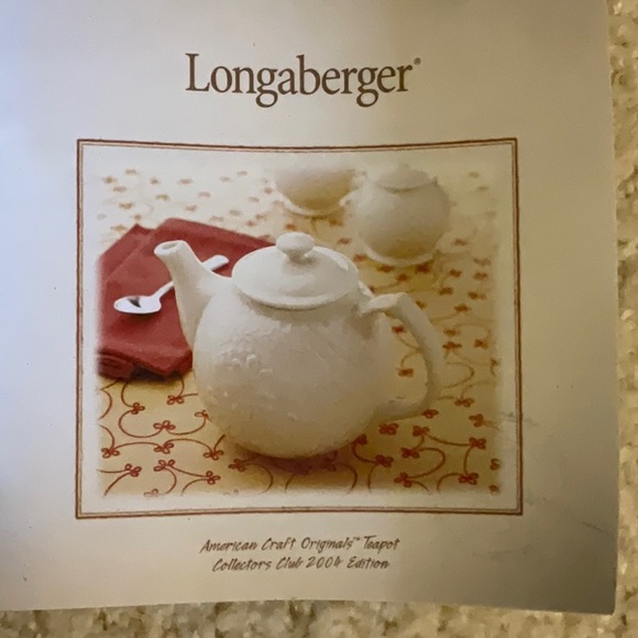 Longaberger American Craft Originals Teapot. Collectors Club limited edition. - Picture 5 of 5
